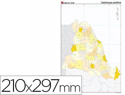 Mapa mudo color din a4 cataluña politico Desordena